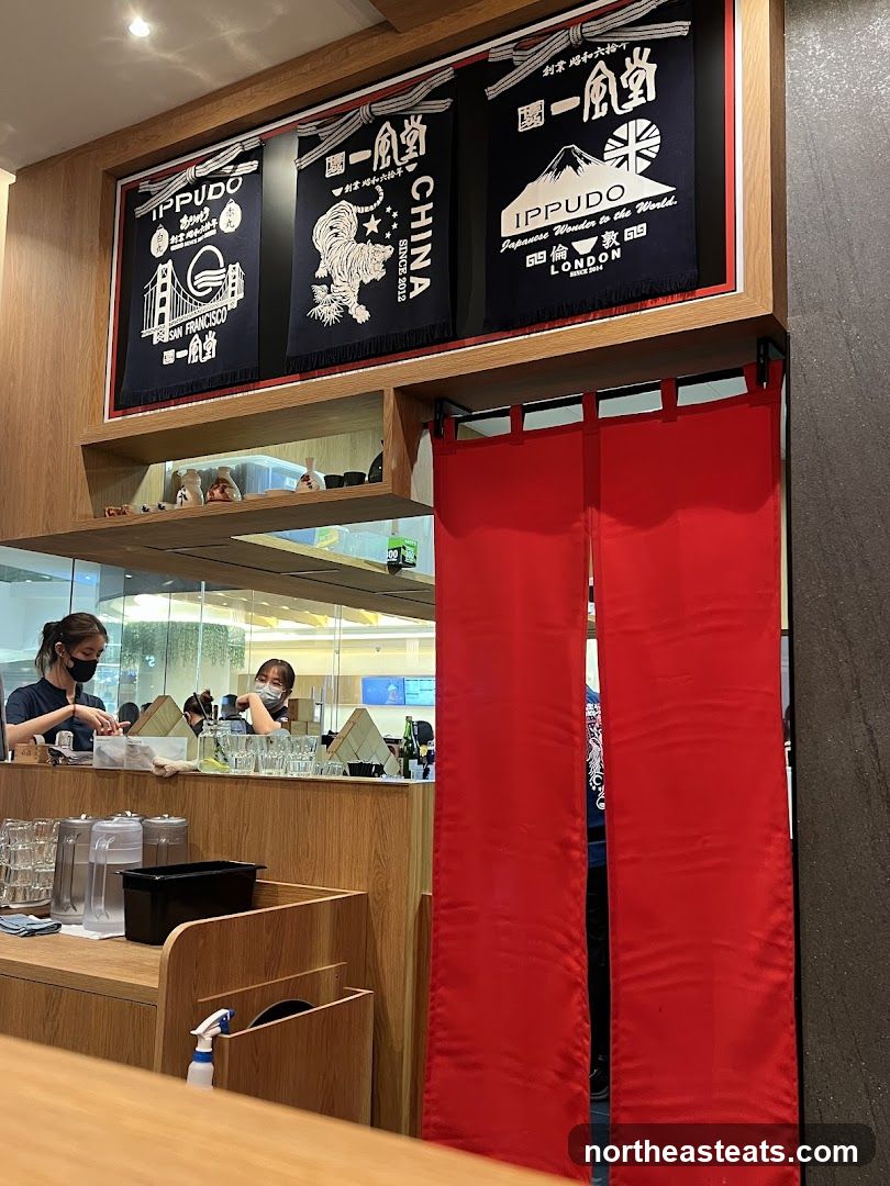 Restaurant Interior with Banners