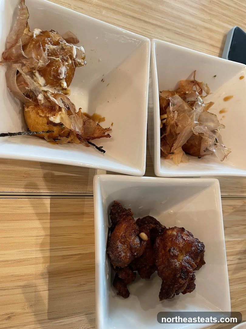 Appetizers in White Square Bowls