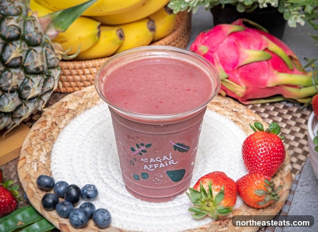 Fruit Smoothie with Berries and Dragon Fruit