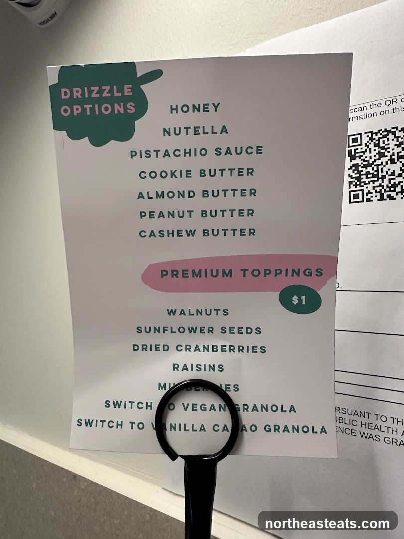 Drizzle Options & Premium Toppings
