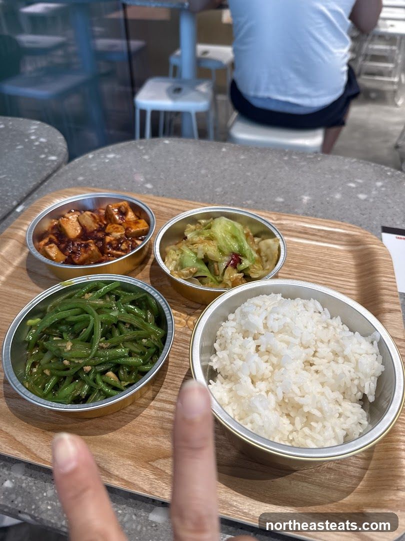 Meal with Rice and Side Dishes