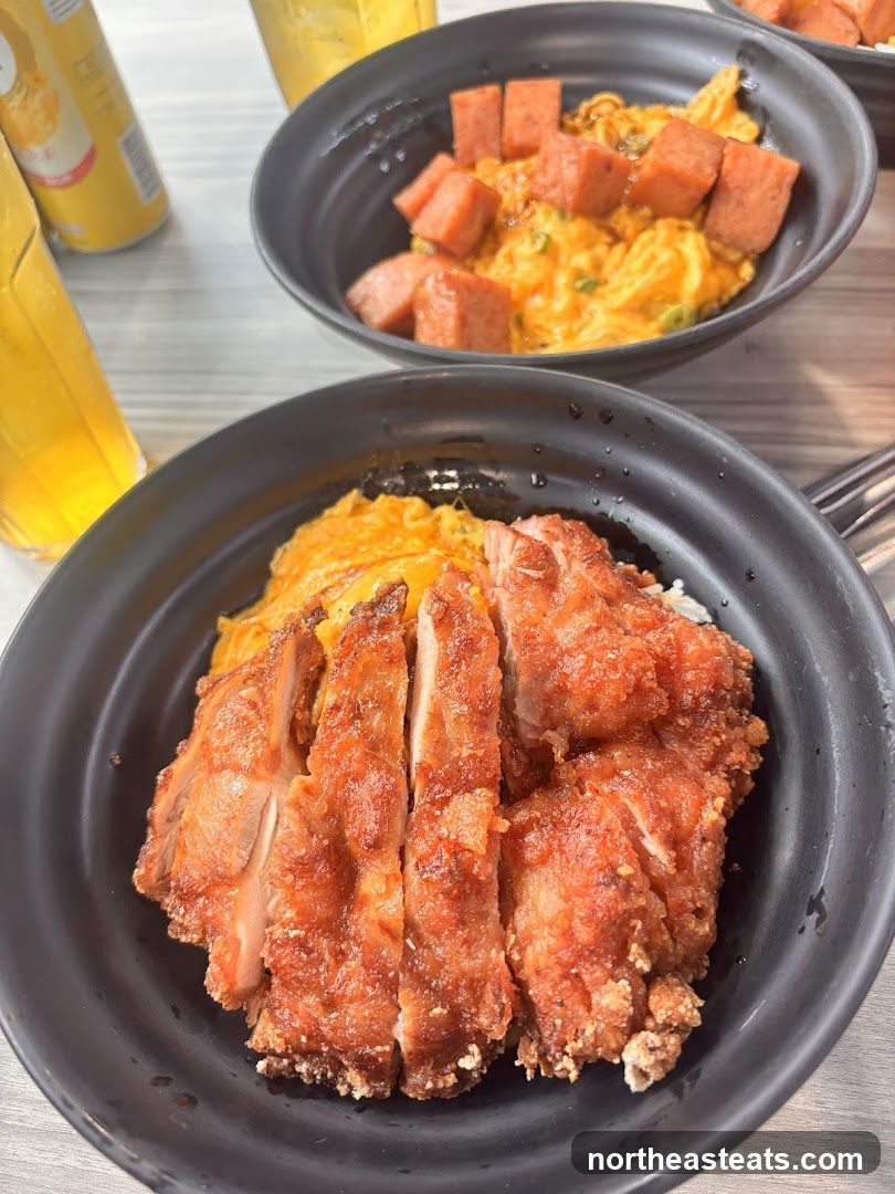 Fried Chicken and Spam Rice Bowls