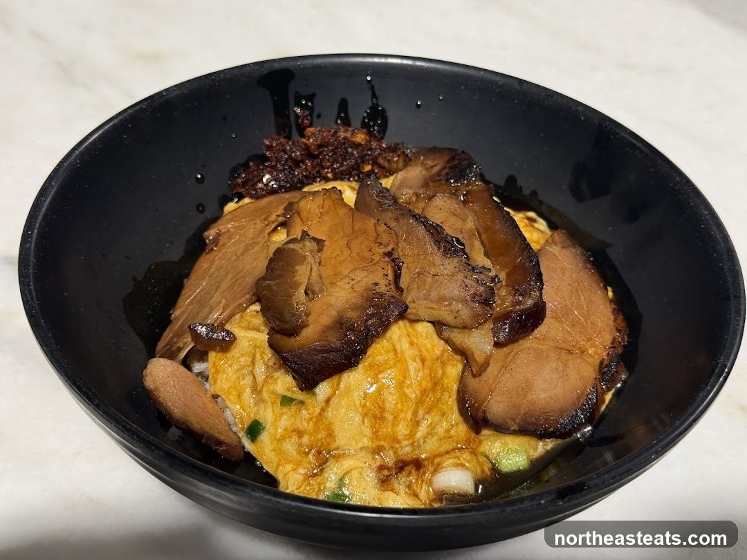 Rice bowl with meat and egg