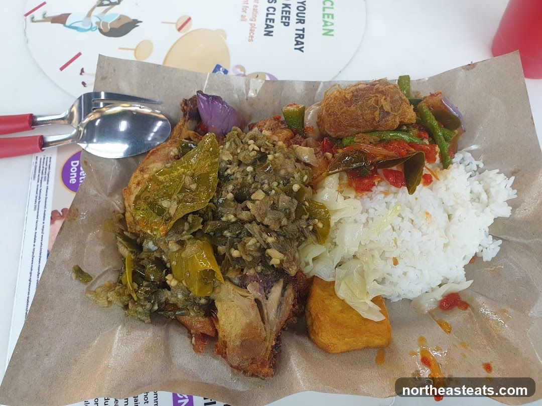 Meal with Rice and Fried Chicken