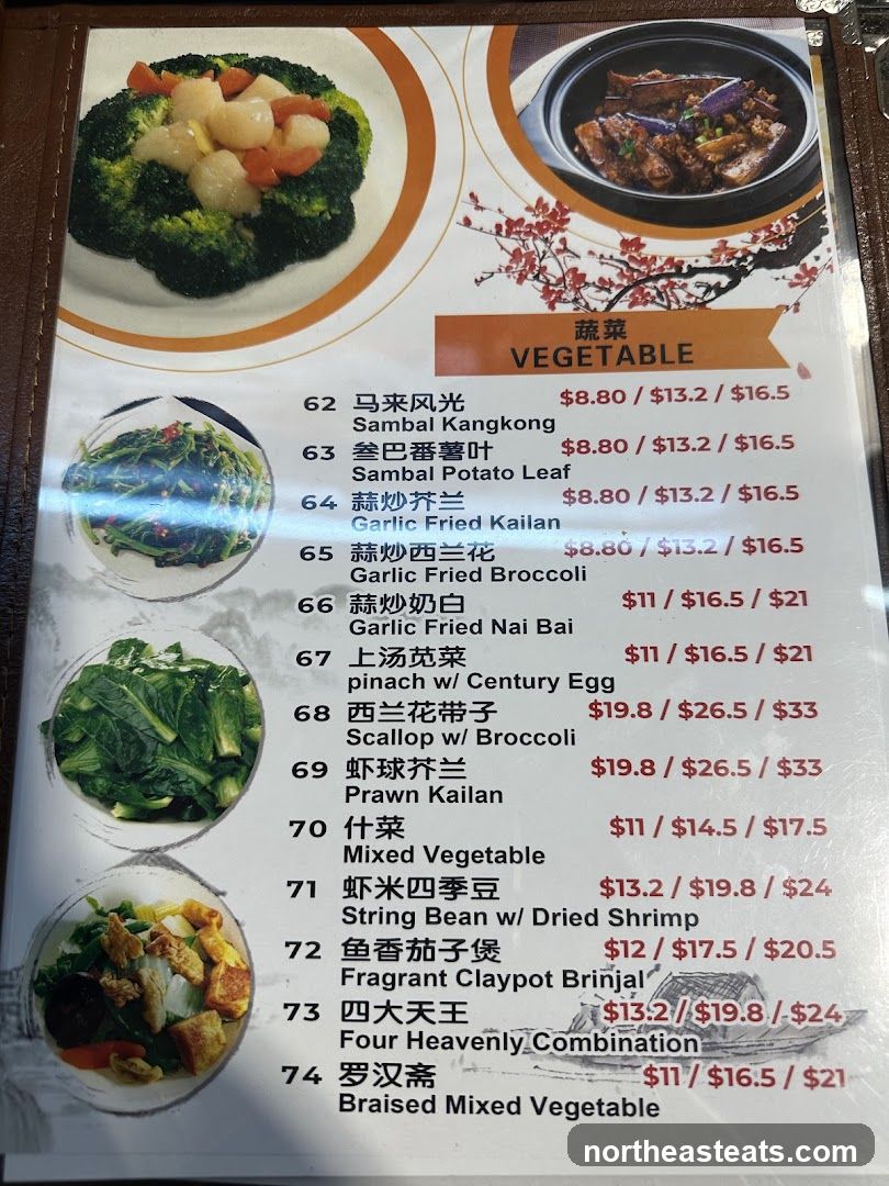 Vegetable Menu