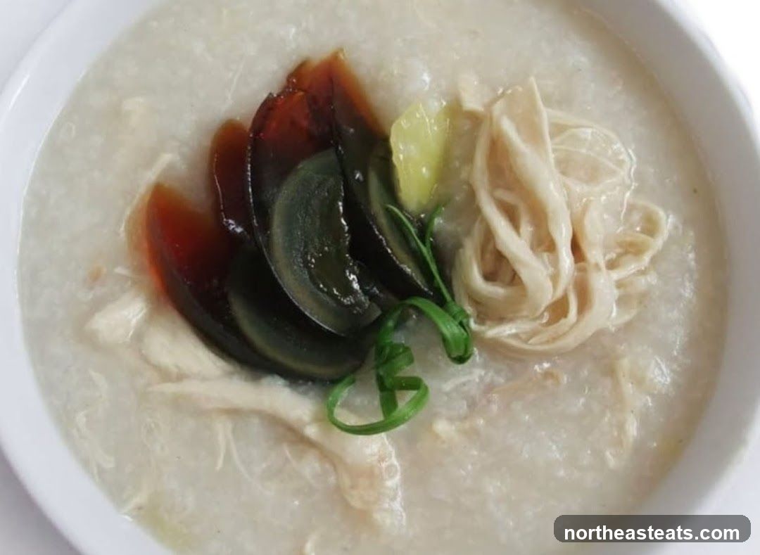 Congee with Century Egg and Shredded Chicken