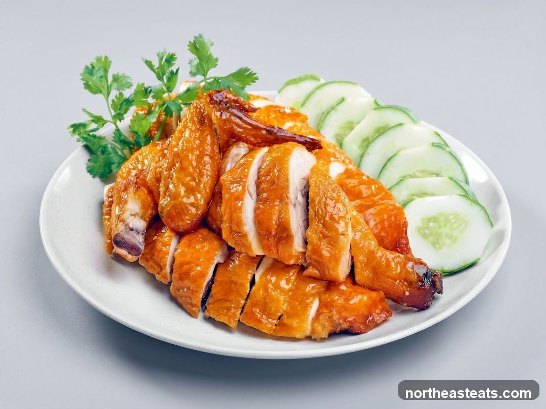 Roasted Chicken with Cucumber Slices