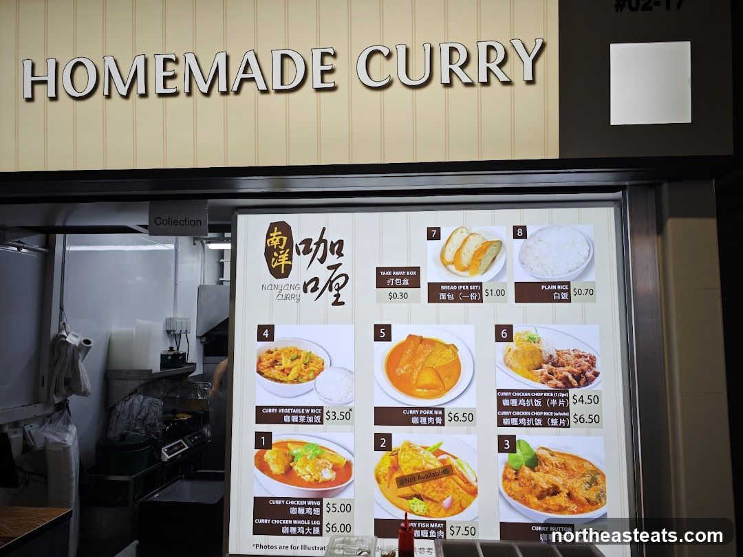 Homemade Curry Menu