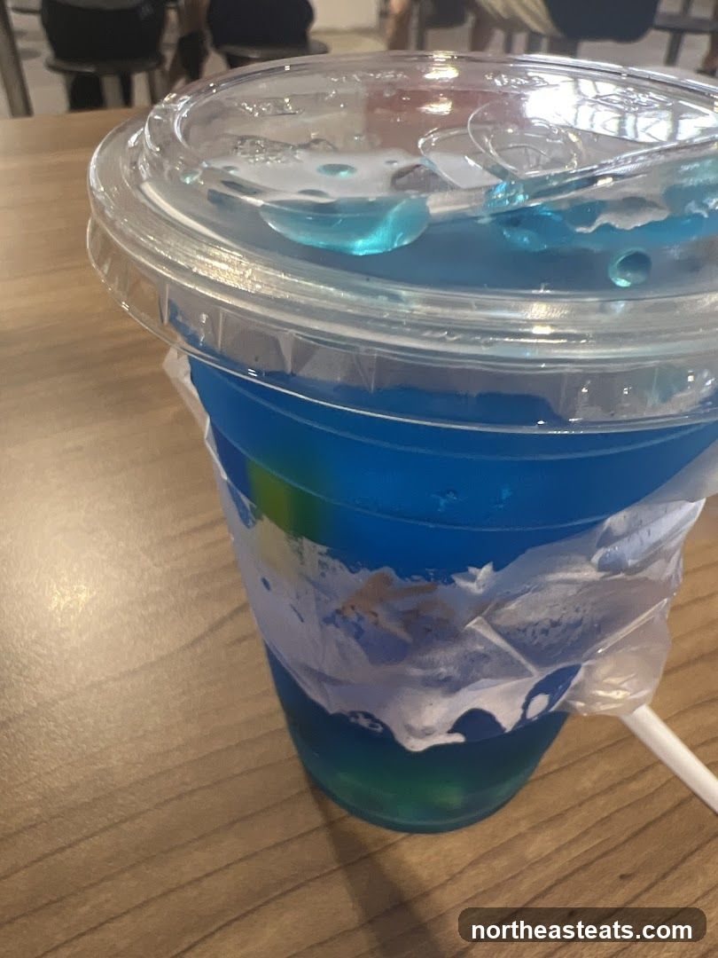 Blue Drink in a Plastic Cup