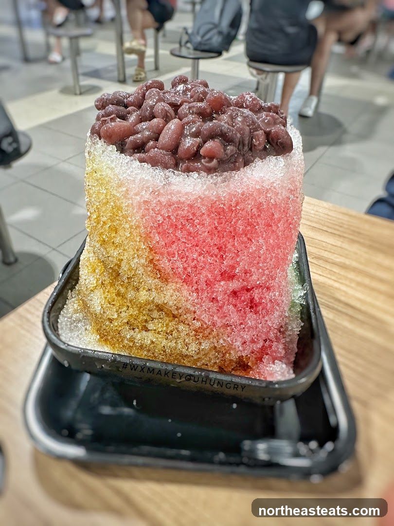 Shaved Ice Dessert with Red Beans