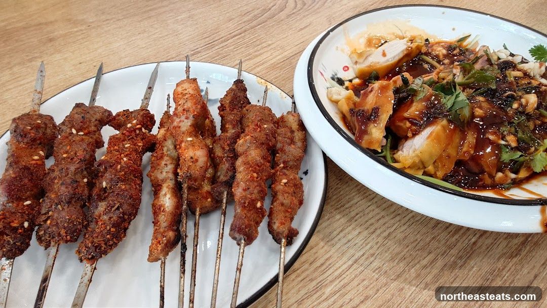 Skewers and Chicken Dish