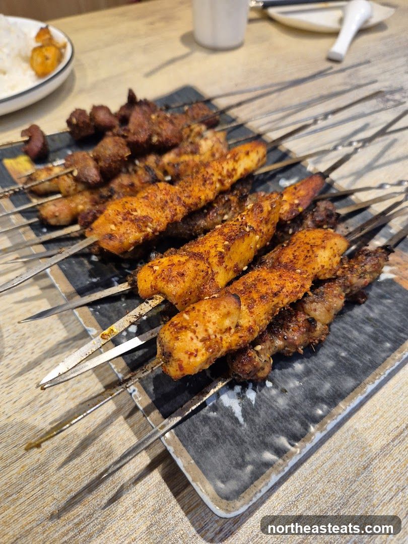 Skewers of grilled meat