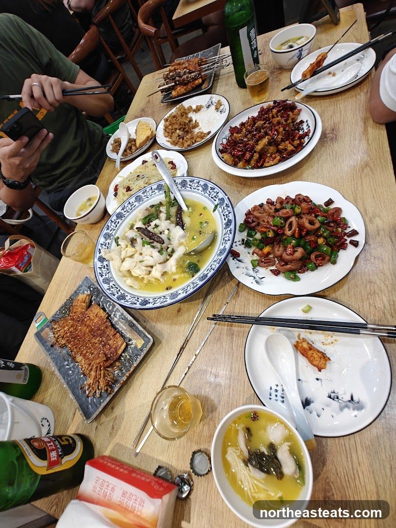 Table full of food
