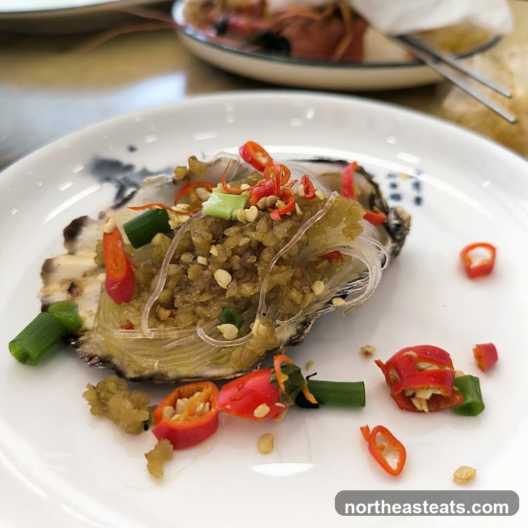 Oyster with chili and noodles