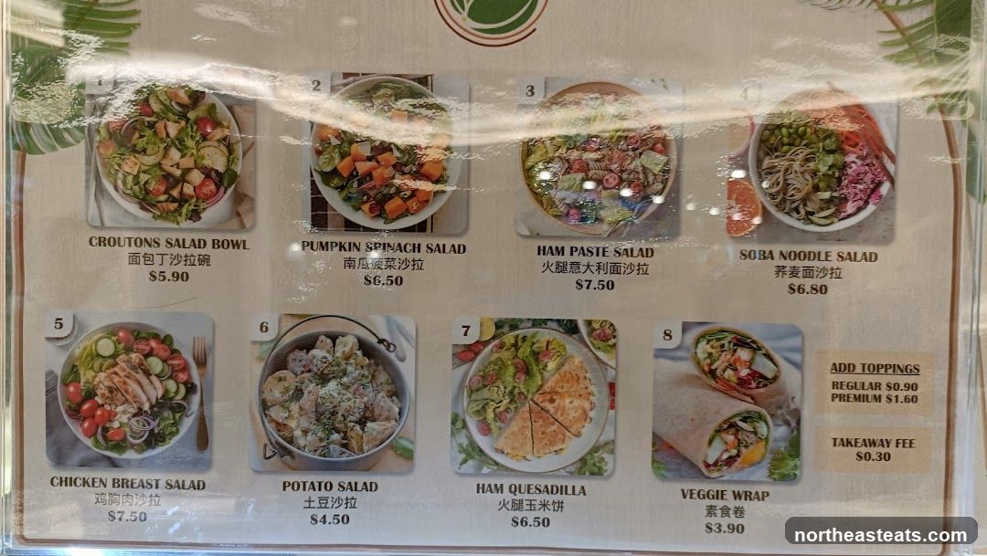Salad and Wrap Menu