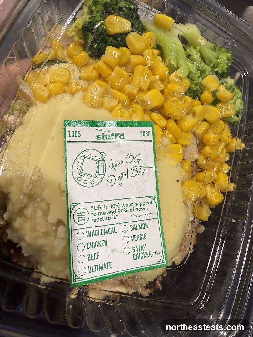 Meal container with label