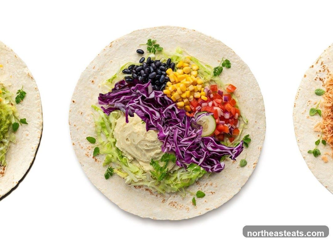 Three Wraps with Various Fillings