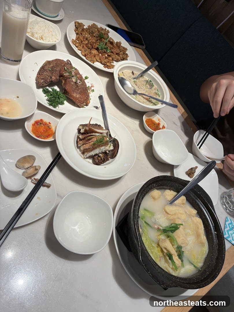 Table with various dishes