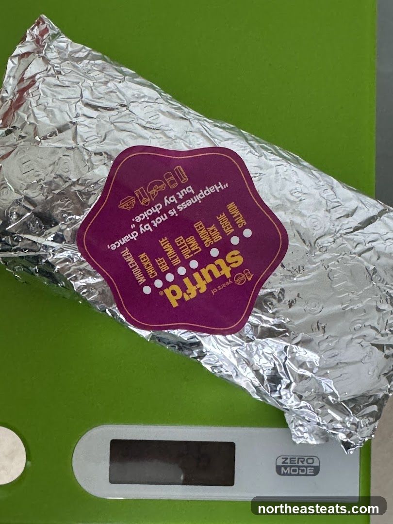 Food item with sticker