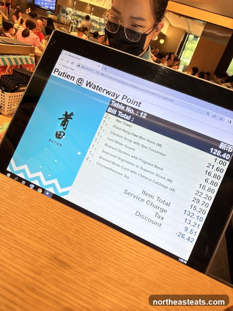 Restaurant Bill on Tablet