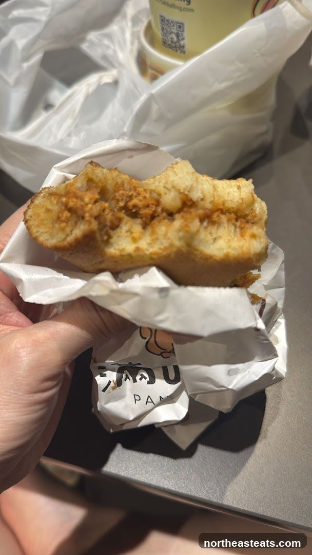 Close-up of a filled pastry