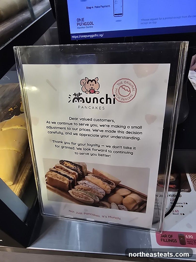 Munchi Pancakes Price Adjustment Notice