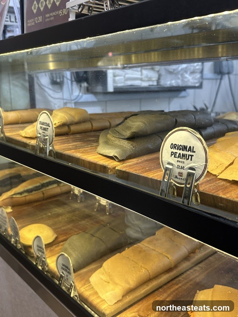 Pancakes in a display case