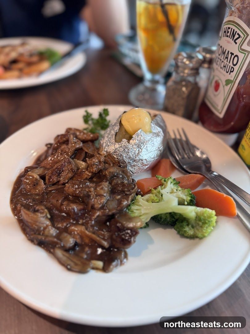 Steak Dinner with Baked Potato and Vegetables