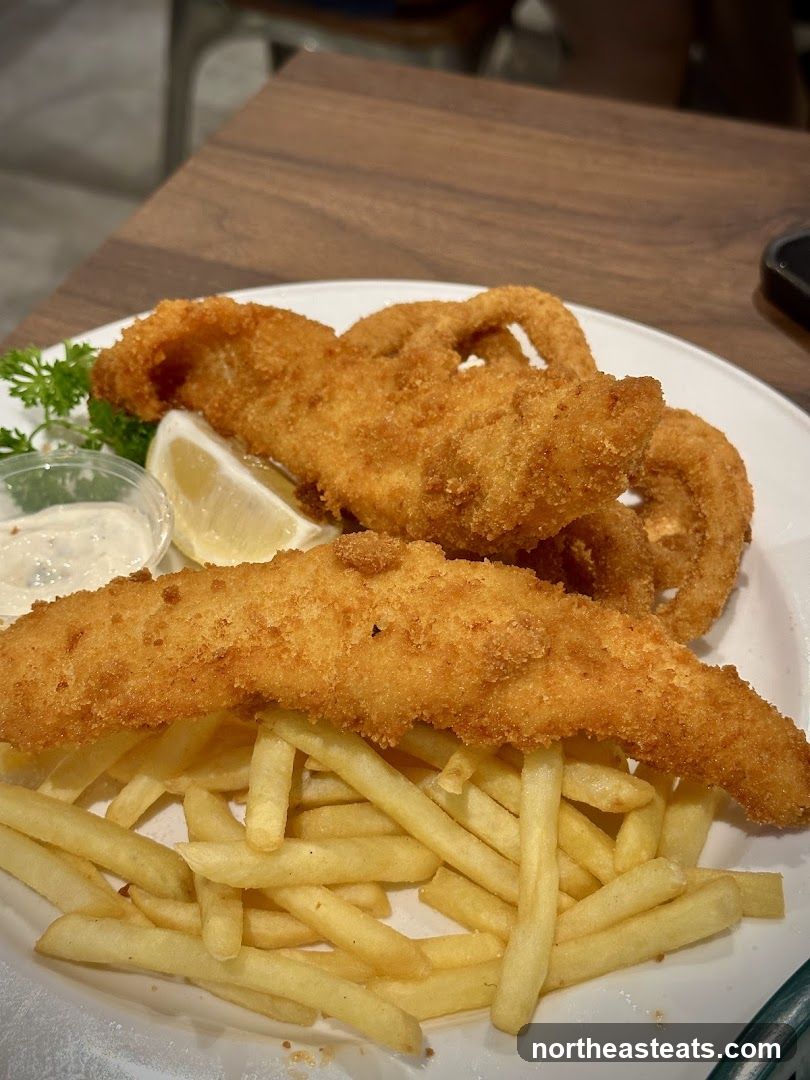 Fish and Chips with Calamari Rings