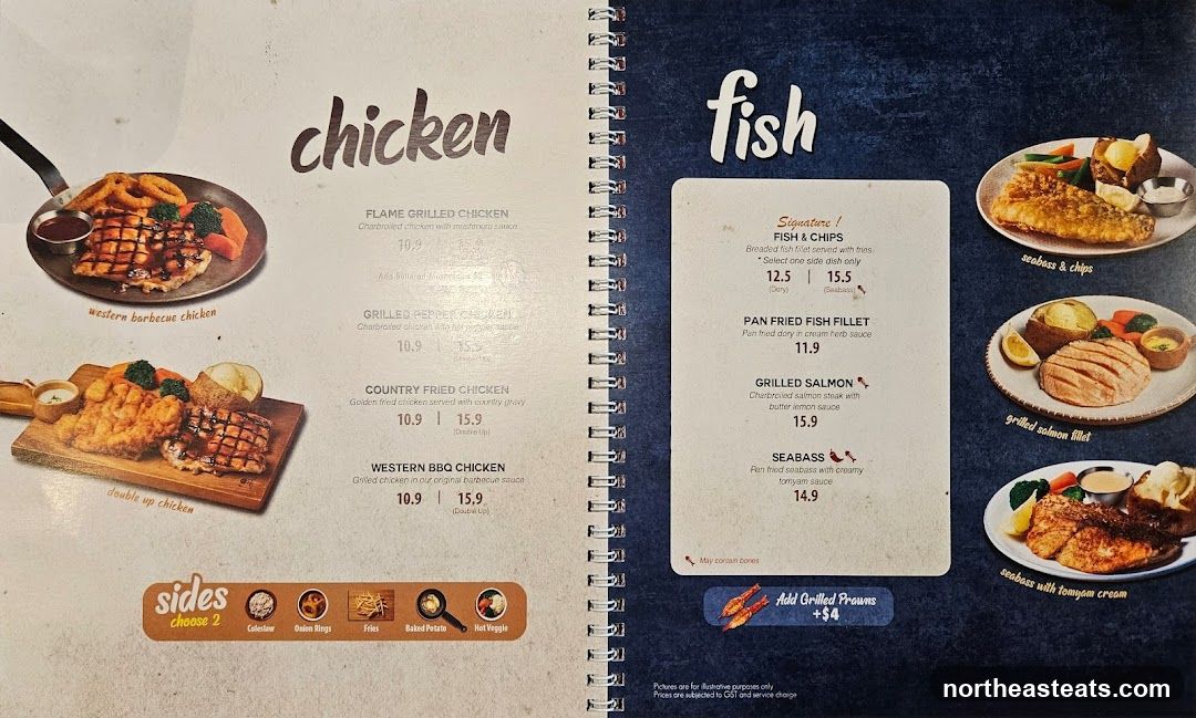 Chicken and Fish Menu