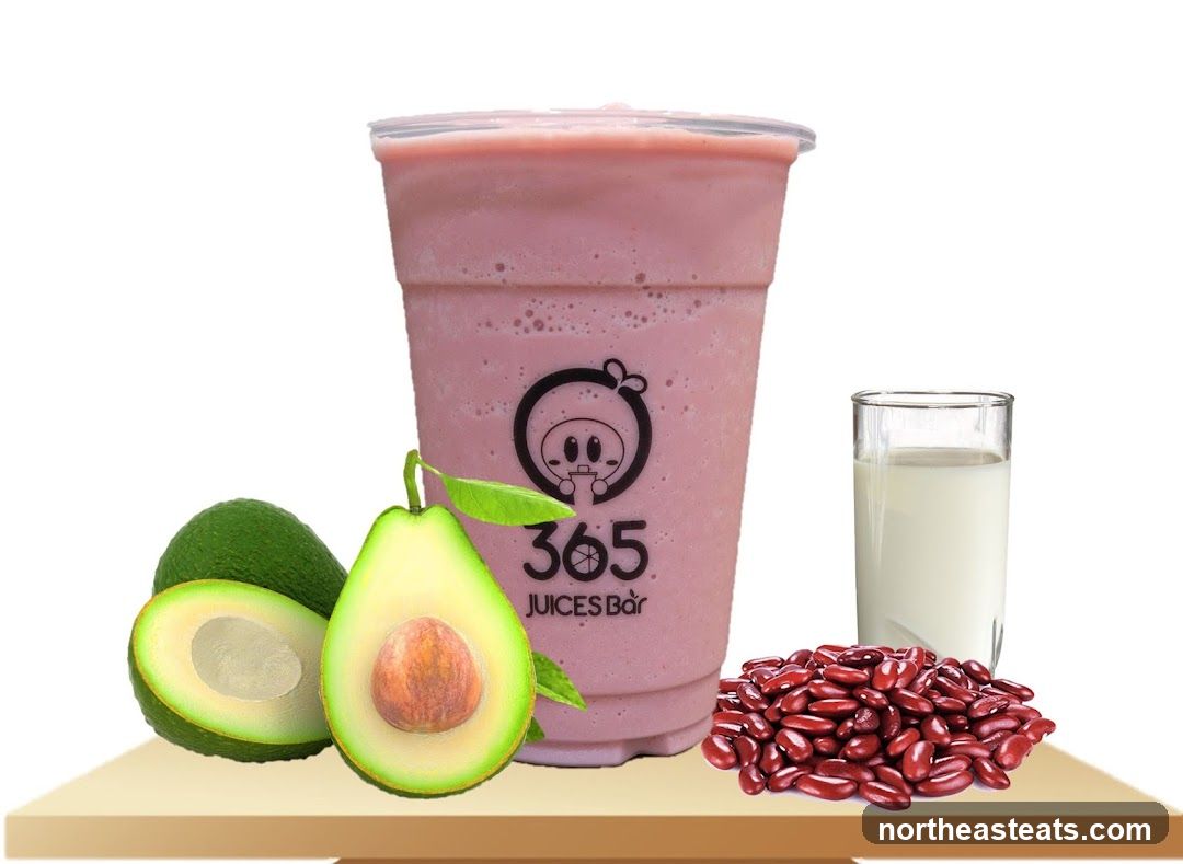 Avocado Smoothie with Red Beans and Milk