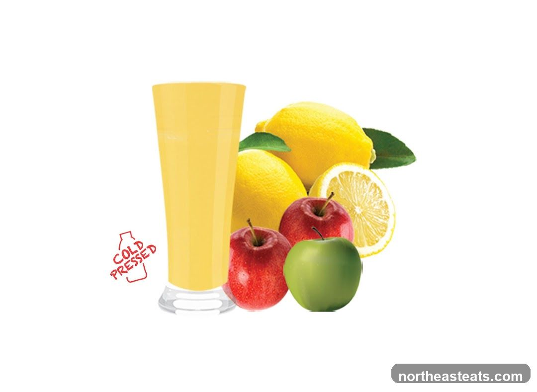 Cold Pressed Juice with Apples and Lemons