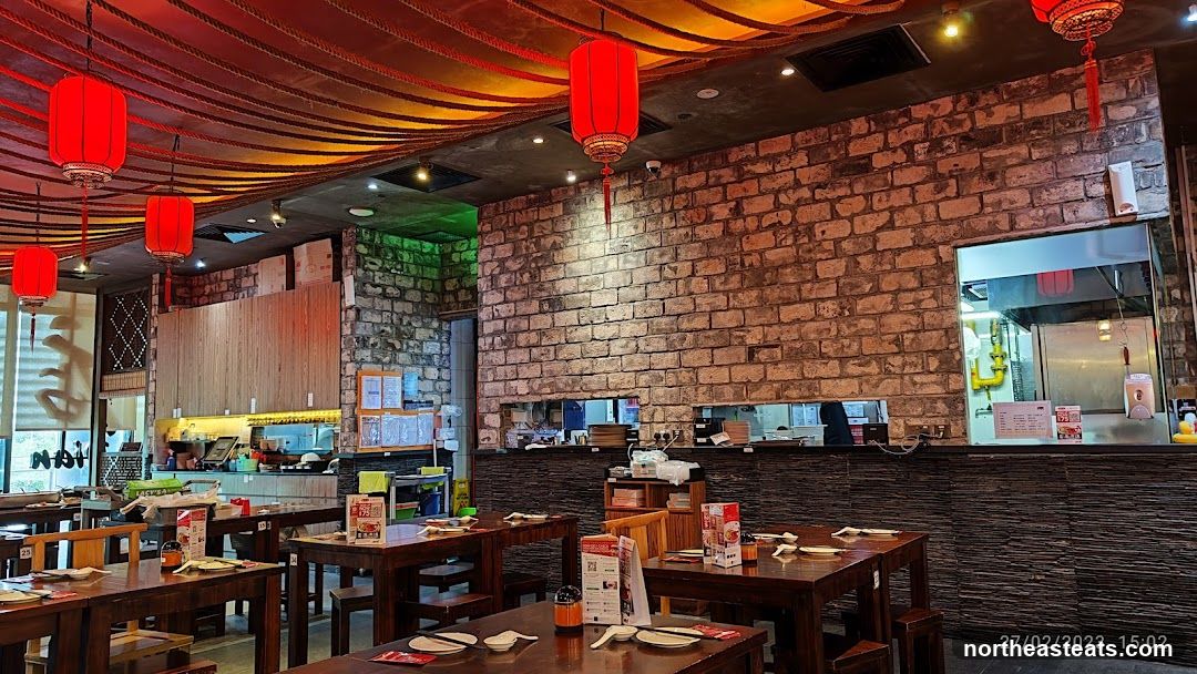 Restaurant Interior with Red Lanterns