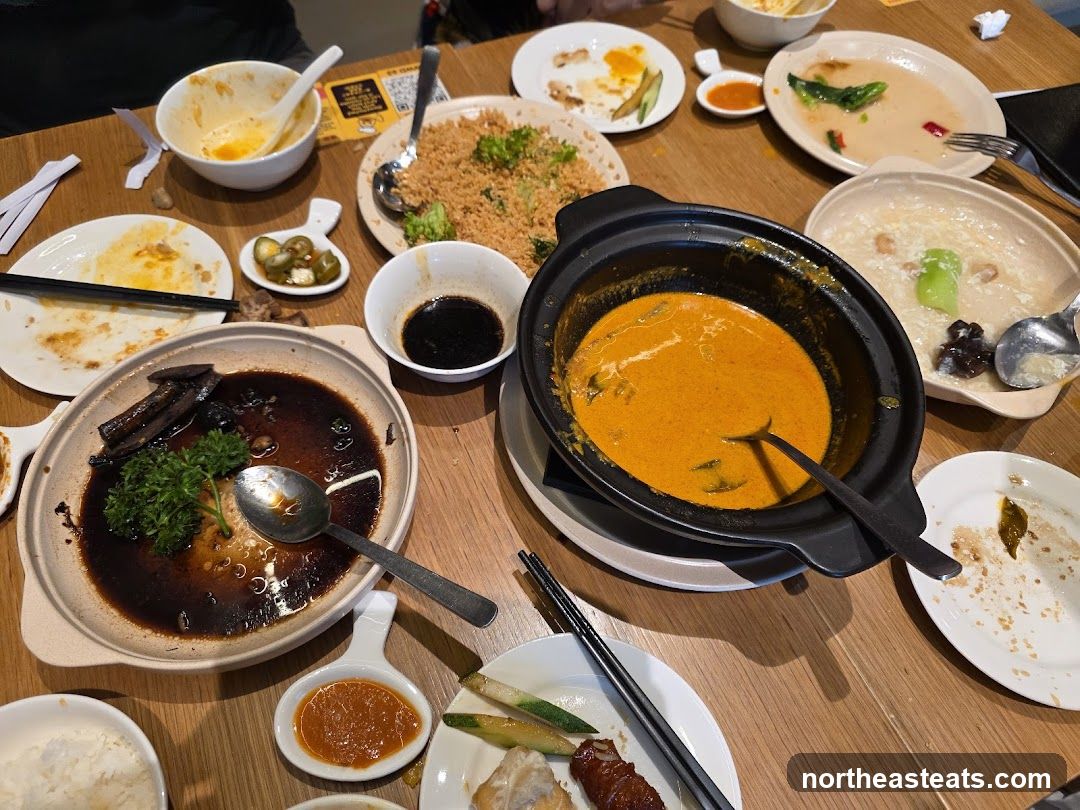 Table with partially eaten food