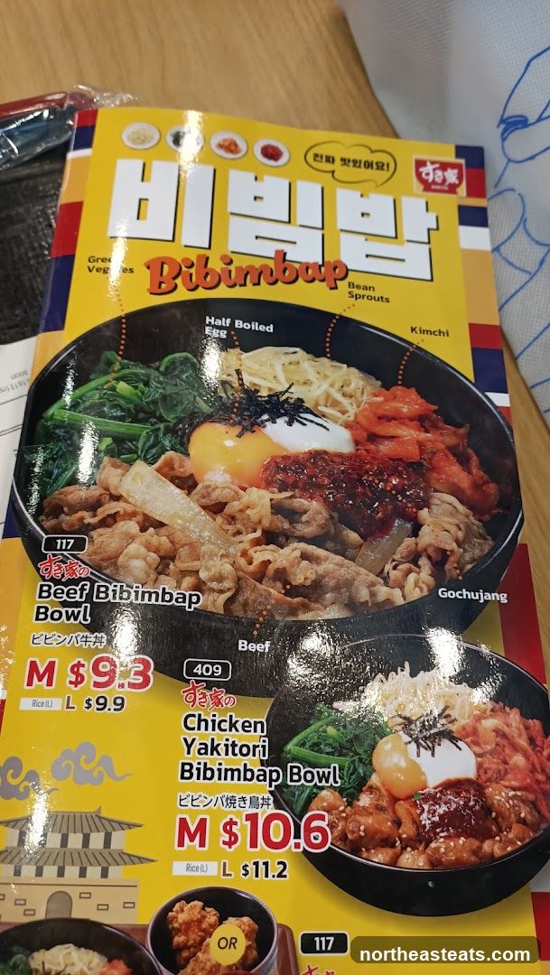 Bibimbap Menu