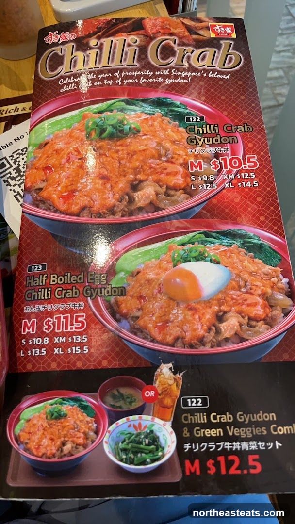 Chilli Crab Gyudon Menu