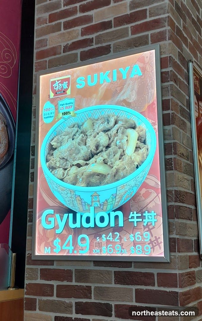 Sukiya Gyudon Menu