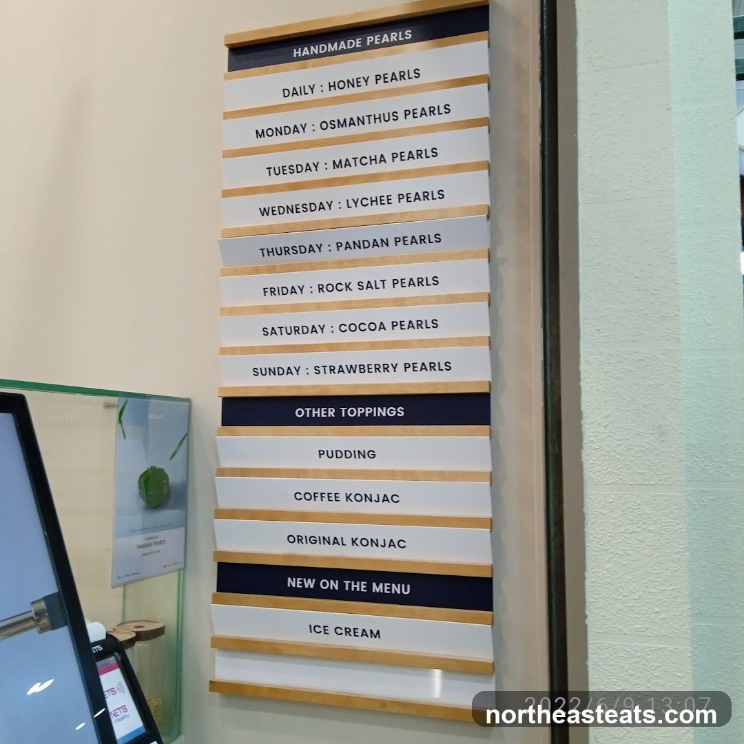 Handmade Pearls Menu