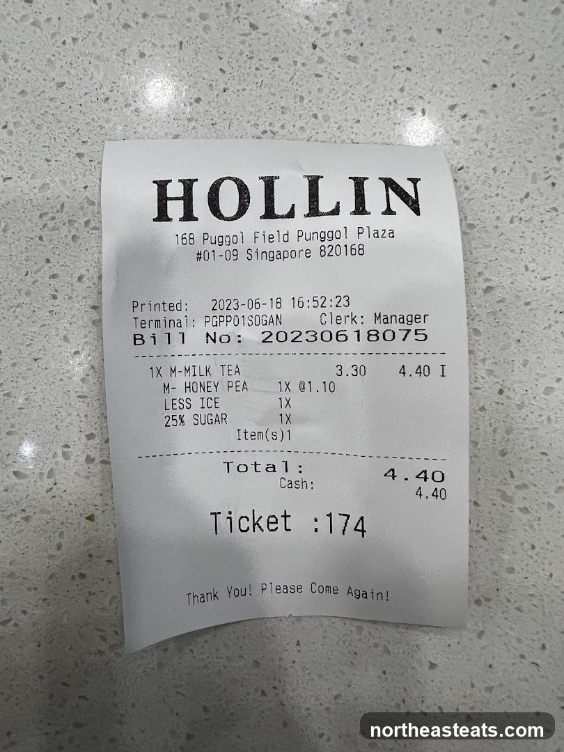 Receipt from HOLLIN