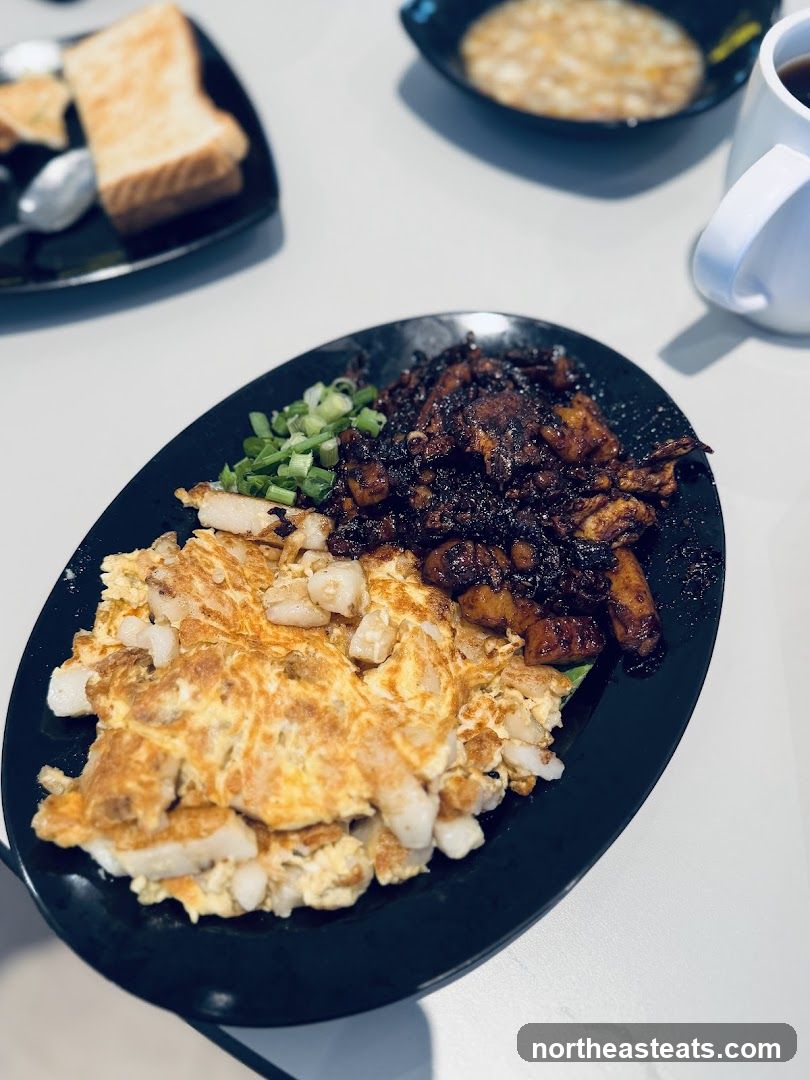 Fried Carrot Cake with Omelette