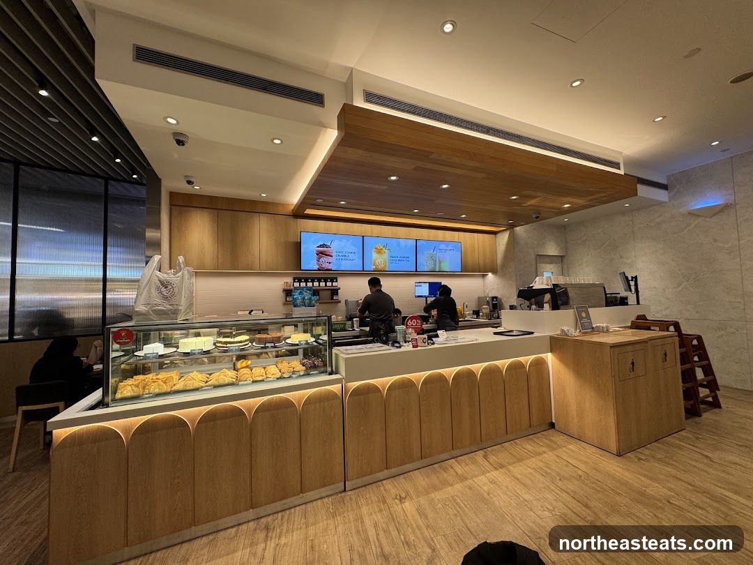Cafe Interior with Pastries and Drinks