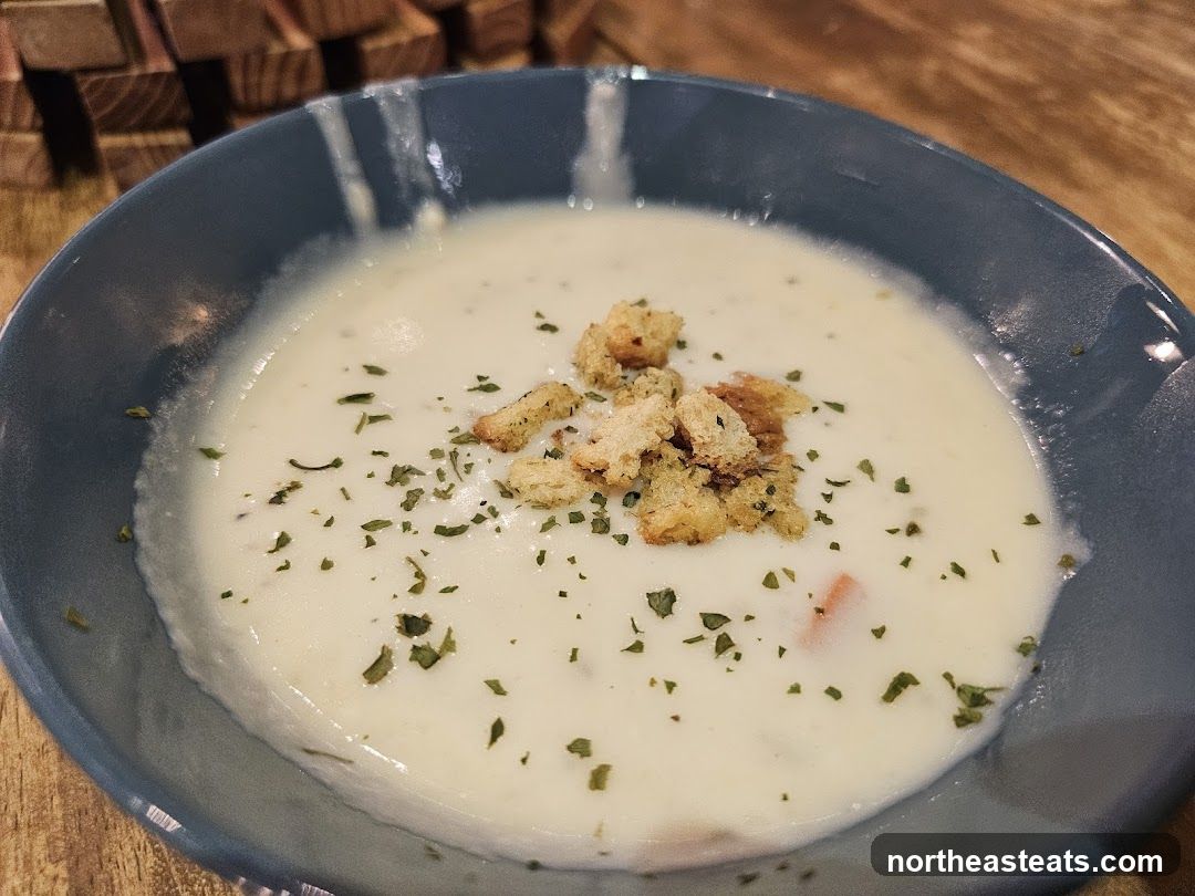 Creamy Soup with Croutons
