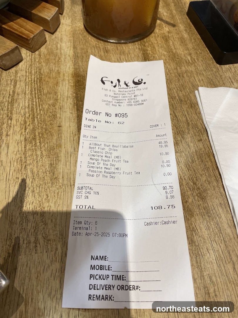 Fish & Co. Receipt
