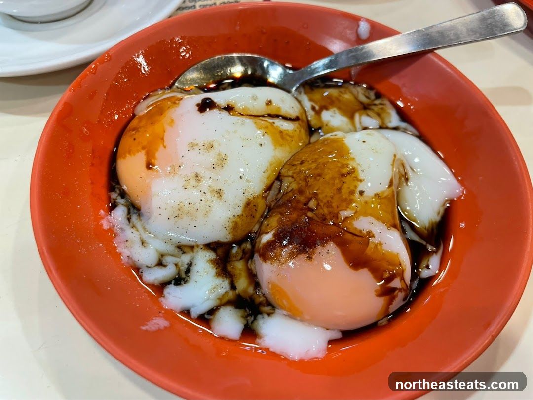 Soft-boiled eggs with soy sauce