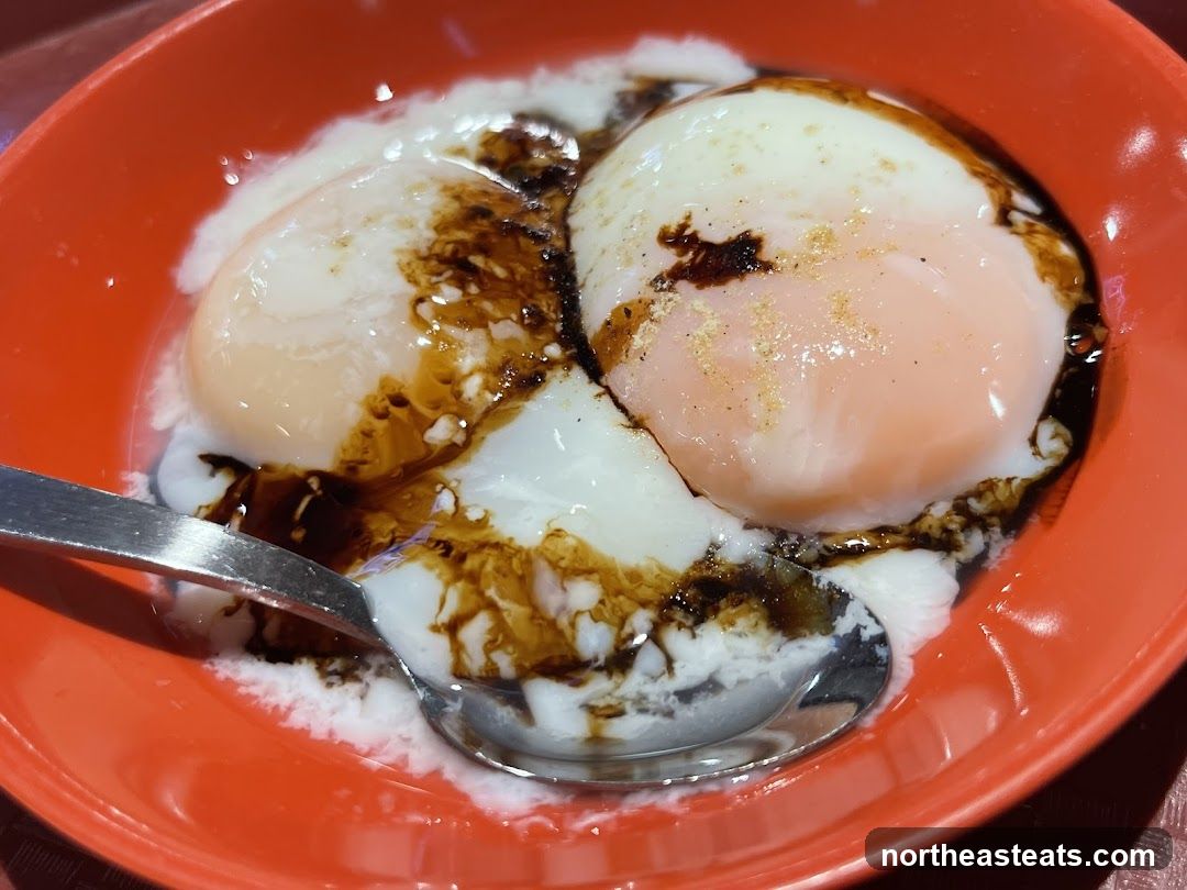 Soft-boiled eggs with soy sauce