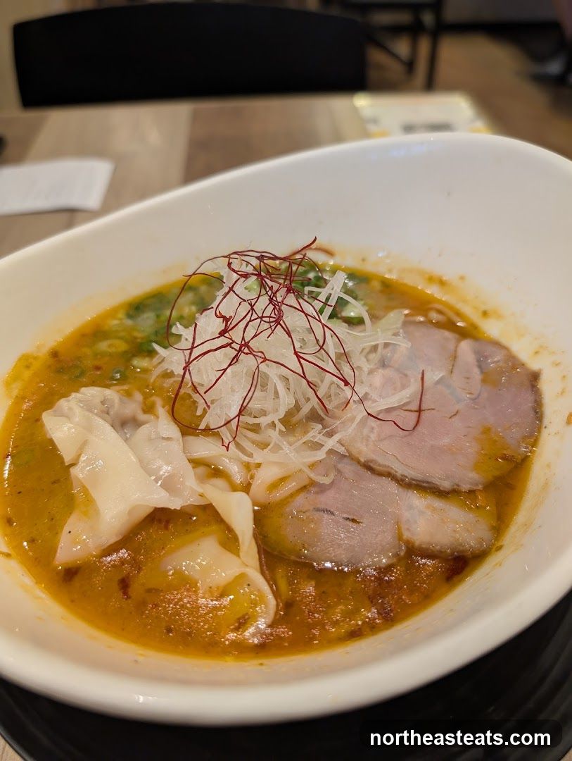 Spicy Ramen with Pork and Wontons