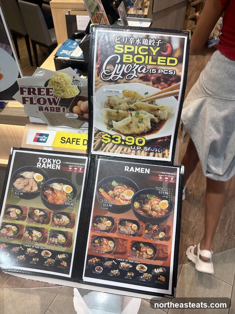 Spicy Boiled Gyoza and Ramen Menu