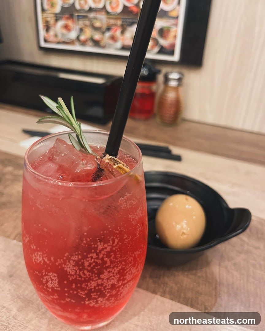 Red Drink with Egg