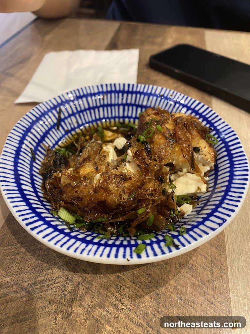 Fried Food with Sauce and Garnish