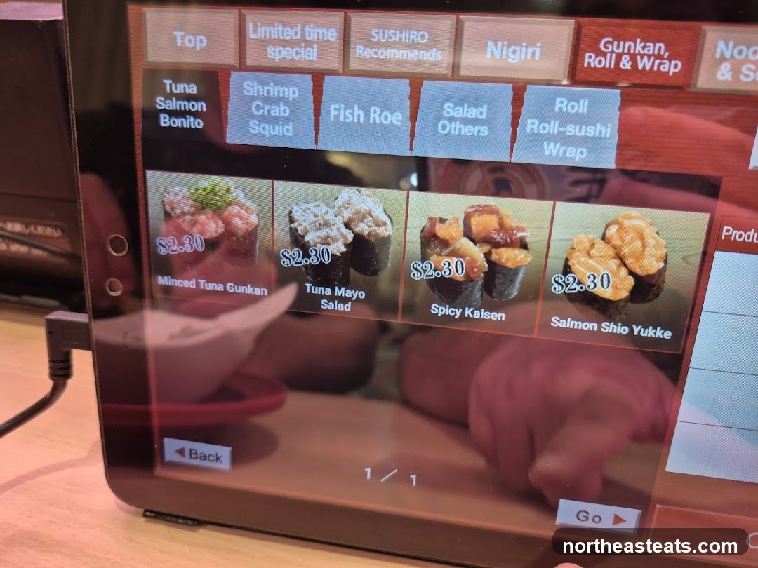 Sushi Menu
